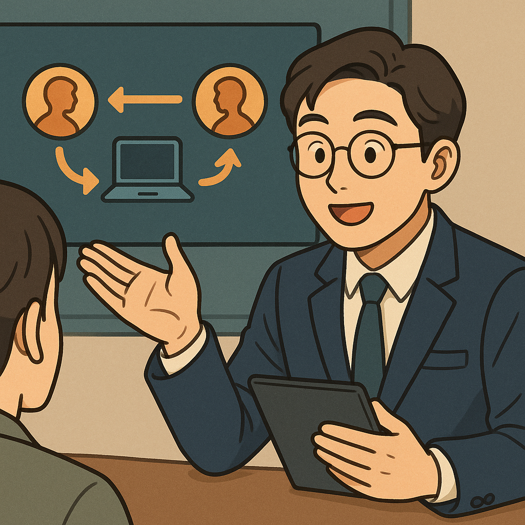 변호사가 의뢰인에게 전자 정보를 서로 공개하는 이디스커버 절차를 설명